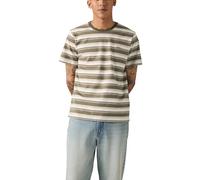 T-Shirt LEVI'S, Herren, Gr. M, jen stripe maitake braun, Jersey, Obermaterial: 100% Baumwolle, regular fit taillenbedeckt, Rundhals, gerader Abschluss, Shirts T-Shirt, mit Streifenmuster (51698801-M)