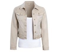 SS7 Damen Jeansjacke aus elastischem Twillim Jacket Jeans Stretch Twill Jackets Khaki Pink White Size 10 12 14 8