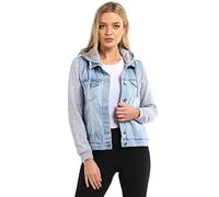 SS7 NEU Trikot Contrast Jeansjacke Jeans Jacken Größe 8 10 12 14 16 - Hell Denim Blaue Wäsche, Damen, 36