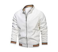 SSBZYES Herrenjacken, Herren Leder, Herbst und Winter Herrenjacken, Herren Leder, einfarbige Jacken, Stehkragen Lederjacken, Sportjacken, Pullover