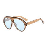 SSFVTTL Modische übergroße Damen-Sonnenbrille, Retro, Bonbonfarbe, UV400, für Herren und Outdoor (Teeblau)