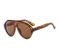SSFVTTL Modische übergroße Damen-Sonnenbrille, Retro, Bonbonfarben, UV400, für Herren und Outdoor (Leopardentee)