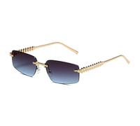 SSFVTTL Randlose Metall-Sonnenbrille für Damen und Herren, Vintage, Punk, Luxus, UV400 (Gold, Grau, Blau)