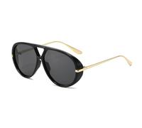 SSFVTTL Übergroße Sonnenbrille mit Doppelsteg für Herren, Retro, orange, modische Damen-Sonnenbrille, UV400-Schutz, Herrenbrille (Schwarz-Schwarz)