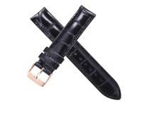 SSNAWBA Echtleder-Uhrenarmband mit Schnellverschluss, kompatibel mit Diesel DZ Fossil DW CK Armani Uhrenarmband, 18 mm, 20 mm Uhrenarmband(Black-Crocodile-Rose,13mm)