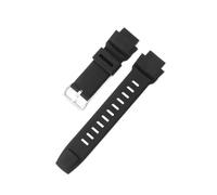 SSNAWBA Silica Gel Herren Uhrenarmband Kompatibel mit CASIO PROTREK PRG 250/260/270/550/500 PRW-3500/2500/5100 Handgelenk Band Uhrenarmbänder 18MM(Black-silver)