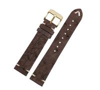 SSNAWBA Vintage-Armband aus weichem, dünnem Straußenleder for Herren, kompatibel mit Longines, Tudor, Seiko, Rolex-Armband, 18 m, 20 mm, 22 mm, Uhrenarmband-Zubehör(Brown-golden pin,18mm)