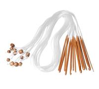 SSyang 12 Stück Bunte Tunesische Häkelnadel Afghan Häkelnadeln Häkelhaken Set,3-10mm Häkeln Stricken Nadeln Kit Bambus Nadel Tunesische Kunststoff Häkelnadeln Mit Seil Für Weaving(Karbonisierte Farbe)