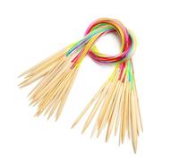 SSyang 18 Stück Bunte Tunesische Häkelnadel Afghan Häkelnadeln Häkelhaken Set, 2-10mm Häkeln Stricken Nadeln Kit Bambus Nadel Tunesische Kunststoff Häkelnadeln Mit Seil Für Weaving Pullover Schals