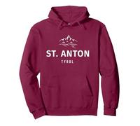 ST. Anton - Tyrol Pullover Hoodie, Unisex für Erwachsene, Kastanienbraun, XL