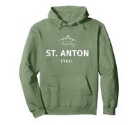 ST. Anton - Tyrol Pullover Hoodie, Unisex für Erwachsene, Salbeigrün, XL