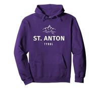 ST. Anton - Tyrol Pullover Hoodie, Unisex für Erwachsene, Violett, XL
