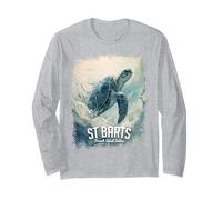 St. Barts Caribbean Vintage St. Barths Meeresschildkröten-Tauchgang Langarmshirt