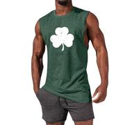 St. Day Herren T-Shirt Mit Irischem Aufdruck, Grün Trägershirt Herren Sport Tanktop Tank Top Sport Unterhemden Anti Schweiß Shirt Sportunterwäsche Lässig Uv Shirt Top