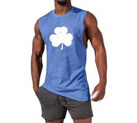 St. Day Herren T-Shirt Mit Irischem Aufdruck, Grün Trägershirt Herren Sport Tanktop Tank Top Sport Unterhemden Anti Schweiß Shirt Sportunterwäsche Lässig Uv Shirt Top