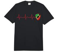 St. Kätzchen und Nevis Flagge Herzschlag EKG Patriotic National Comfort Colors Adult Heavyweight T-Shirt