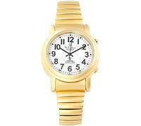 St. Leonhard Blindenuhr: Sprechende Funk- & Solar-Seniorenuhr, vergoldet (Uhr für Sehbehinderte Senioren, Sprechende Uhr für Blinde, Damen)