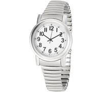 St. Leonhard Sprechende Uhr: Sprechende Seniorenuhr mit Funk und Solar, versilbert (Senioren Armbanduhr, Uhr Senioren, Rentner)