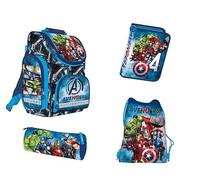 St. Majewski Avengers Schulranzen Set 4teilig - Schulranzen, Schüleretui 1Zip ungefüllt, Faulenzeretui und Schuhbeutel