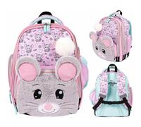 St. Majewski Leichter Schulranzen für Mädchen, stabiler Schulrucksack, Schulranzen, MOUSE-Tiermotiv