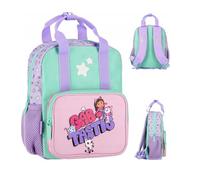St.Majewski - Rucksack Kinder Schultasche Kindergarten mit Aufdruck Kinderrucksack für Jungen - Kinder Geschenk inkl. leuchtende Anhänger - Gabbys Dollhouse Motiv