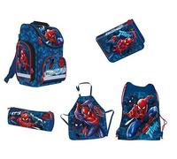 St. Majewski Spider-Man Schulranzen Set 5teilig - Schüleretui 1Zip ungefüllt, Faulenzeretui, Schuhbeutel und Kinderschürze