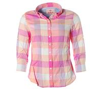 St. Moritz Damen 3/4 Arm Bluse Freizeitbluse Button-Down Karo Rosa 36