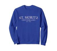 St. Moritz Schweiz - Simple St. Moritz Schweiz Sweatshirt, Unisex für Erwachsene, Königsblau, XL