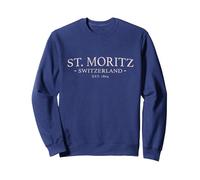 St. Moritz Schweiz - Simple St. Moritz Schweiz Sweatshirt, Unisex für Erwachsene, Marineblau, S