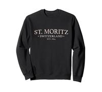 St. Moritz Schweiz - Simple St. Moritz Schweiz Sweatshirt, Unisex für Erwachsene, Schwarz, XL