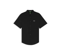 Kurzarmhemd BOSS GREEN "Motion S", Herren, Gr. XL, N-Gr, schwarz (schwarz002), Jersey, Obermaterial: 100% Baumwolle, unifarben, regular fit normal, Rundhals, abgesteppte Kante, Hemden, Regular Fit, Bu