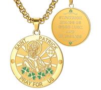 St. Patrick’s Day-Halskette - Irische Vierblättrige Kleeblatt-Halskette | Edelstahl-Halskette mit irisch-grünem vierblättrigem Kleeblatt als Glücksbringer für Damen und Herren zum St. Patrick’s Day