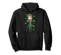 St Patrick's Day Ästhetisches Kleeblatt Anime Little Lucky Girl Pullover Hoodie