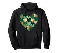 St. Patricks Day grünes Kleeblatt in Herzform, handbemalt Pullover Hoodie