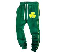 St. Patricks Day Hose Herren Baggy Bedruckte Jogginghose Herren Grün Modern Trainingshose Herren Gym Jogginghose Herren mit Motiv Sporthose Herren Relaxed Fit Freizeithose Laufhosen Sweathose