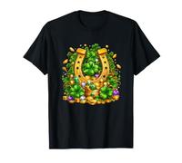 St. Patricks Day Hufeisen Glücksklee Gold T-Shirt