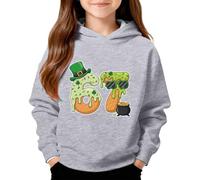 St. Patrick's Day Jungen Mädchen 67 Pullover Hoodies Cartoon Gedruckt Pullover Tops Y2k Classic 6 7 Meme Muster Sweatshirts Neuheit Festliches Kinderkostüm, hellgrau, 10-11 Years