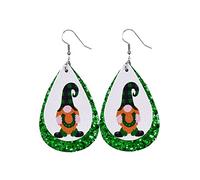 St. Patrick's Day Kunstleder Ohrringe Set Irisches Baumelnde Ohrschmuck Zubehör Tropfenförmige Baumelnde Stil Leder Für Frauen
