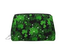 St Patricks Day Reise-Make-up-Tasche, Organizer-Tasche mit Trennwand, tragbare Aufbewahrungstasche mit Reißverschluss, silber, One Size, Kosmetiktasche