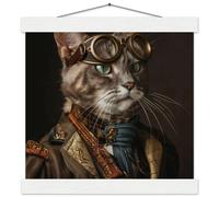 St Tropez Art Schulposter - Korat Katze, Steampunk-Outfit, antike Taschenuhr | St Tropez Art