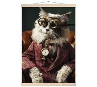 St Tropez Art Schulposter - LaPerm Katze, Steampunk-Outfit, antike Taschenuhr | St Tropez Art