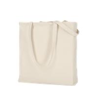 stabile Canvas Baumwolltasche | mit zwei langen Henkeln, Boden- und Seitenfalte | 38x42cm | Jutebeutel | Einkaufstasche | unbedruckt natur 50 Stück