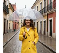 Stabiler Regenschirm mit Automatiköffnung, transparent, Ø 85 cm, moderner und stylischer Regenlook, leichte Handhabung