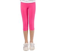 Staccato Capri Leggings Mädchen - 3/4 Hose, bequem, elastisch, vielseitig kombinierbar - Farben: Blau, Schwarz, Pink, Weiß, Größen: 92-176 (140, Pink)