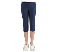 Staccato Capri Leggings Mädchen - 3/4 Hose, bequem, elastisch, vielseitig kombinierbar - Farben: Blau, Schwarz, Pink, Weiß, Größen: 92-176 (152, Marine)