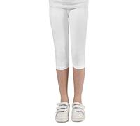 Staccato Capri Leggings Mädchen - 3/4 Hose, bequem, elastisch, vielseitig kombinierbar - Farben: Blau, Schwarz, Pink, Weiß, Größen: 92-176 (116/122, White)