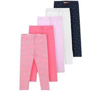 Staccato-Leggings 5-er Pack - Punkte, Streifen, Uni - Gr. 80-134 (DE/NL/SE/PL, Numerisch, 116, 122, Regular, Rose Sortiert)