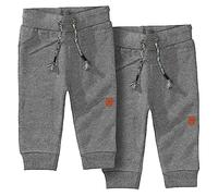 Staccato Unisex Baby Jogginghose | Kordelzug | elastische Rippbündchen Größe 68-86 für Jungen und Mädchen (74, Doppelpack Grey/Grey)