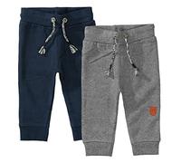 Staccato Unisex Baby Jogginghose | Kordelzug | elastische Rippbündchen Größe 68-86 für Jungen und Mädchen (74, Doppelpack Marine/Anthra)