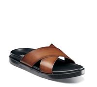 Stacy Adams Herren Montel Pantoletten mit Kreuzriemen Schiebe-Sandalen, Cognac, 47 EU